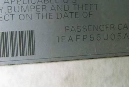VIN 1FAFP56U05A164112