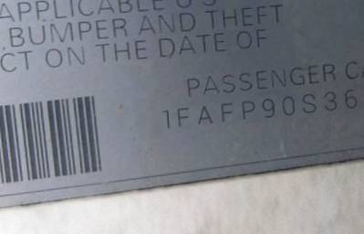 VIN 1FAFP90S36Y400243