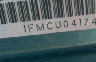 VIN 1FMCU04174KB66039