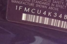 VIN 1FMCU4K34BKB15509