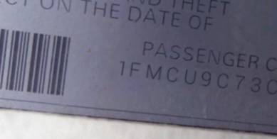 VIN 1FMCU9C73CKA85452