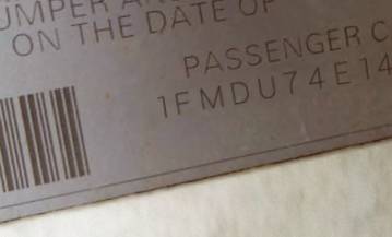 VIN 1FMDU74E14UC17443