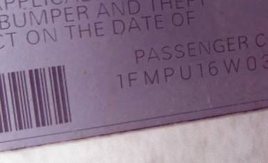 VIN 1FMPU16W03LC53340