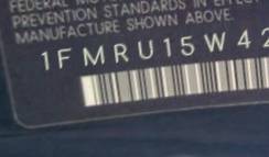 VIN 1FMRU15W42LA85792