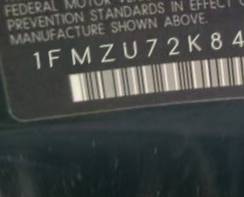 VIN 1FMZU72K84UB29813