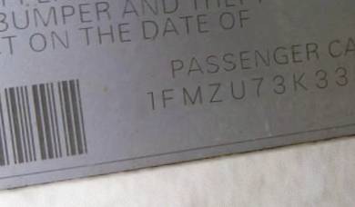 VIN 1FMZU73K33UB78057