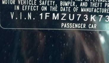 VIN 1FMZU73K73UC03493