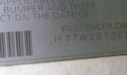 VIN 1FT7W2BT3EEB18067