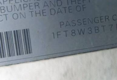 VIN 1FT8W3BT7DEB87479