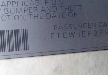 VIN 1FTEW1EF3FFA41235