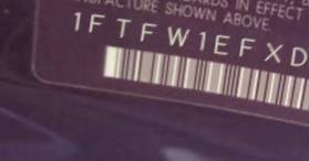 VIN 1FTFW1EFXDFB06728