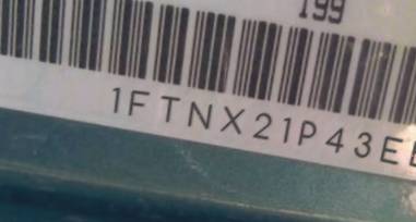 VIN 1FTNX21P43EB84813