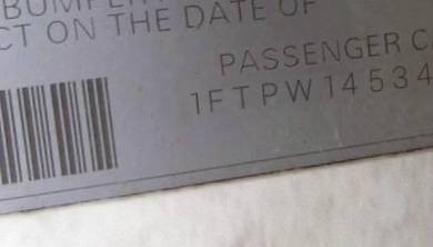 VIN 1FTPW14534FA43825