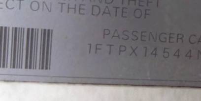 VIN 1FTPX14544NC35225