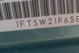 VIN 1FTSW21P65EB66581