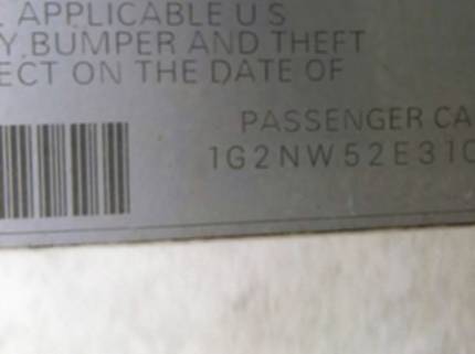 VIN 1G2NW52E31C238732