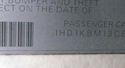 VIN 1HD1KBM13CB663406