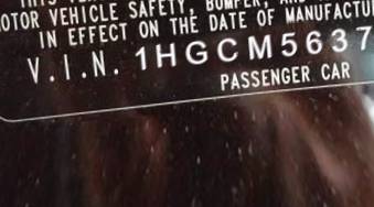 VIN 1HGCM56376A124383