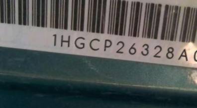 VIN 1HGCP26328A001339