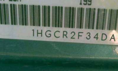 VIN 1HGCR2F34DA158973