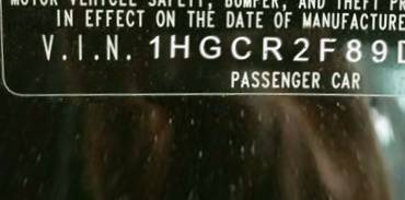 VIN 1HGCR2F89DA279218