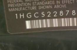 VIN 1HGCS22878A008528
