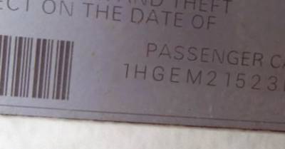 VIN 1HGEM21523L013191