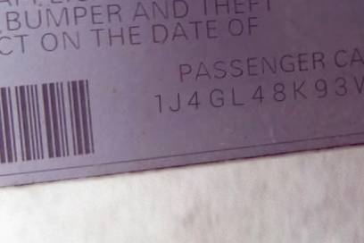 VIN 1J4GL48K93W595722