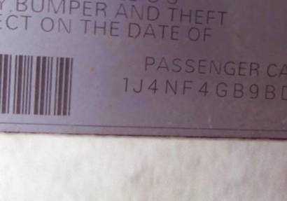 VIN 1J4NF4GB9BD274693