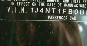 VIN 1J4NT1FB0BD289981