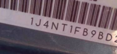 VIN 1J4NT1FB9BD209576