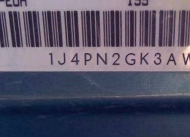 VIN 1J4PN2GK3AW152771