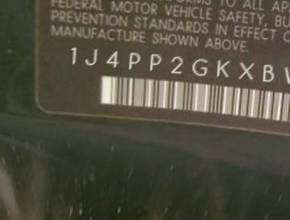 VIN 1J4PP2GKXBW580669