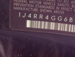 VIN 1J4RR4GG6BC589672