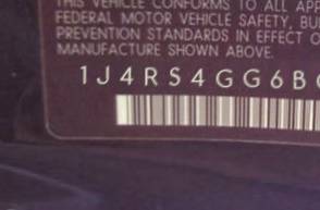 VIN 1J4RS4GG6BC518010