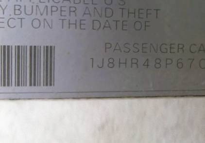 VIN 1J8HR48P67C700656