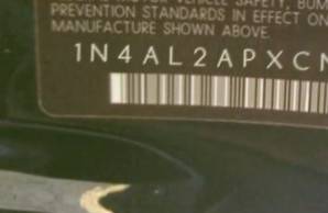 VIN 1N4AL2APXCN559457