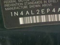 VIN 1N4AL2EP4AC151362