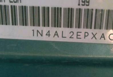 VIN 1N4AL2EPXAC123355