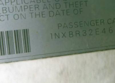 VIN 1NXBR32E46Z622882