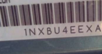 VIN 1NXBU4EEXAZ283246