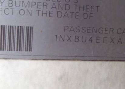 VIN 1NXBU4EEXAZ354610