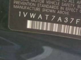 VIN 1VWAT7A37FC057992