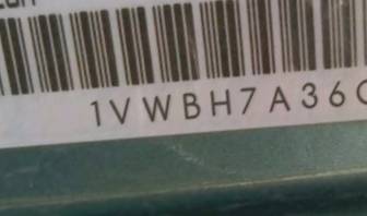 VIN 1VWBH7A36CC049674