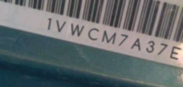 VIN 1VWCM7A37EC093783