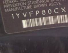 VIN 1YVFP80CX65M65244