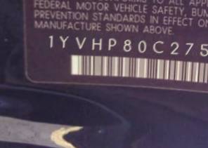 VIN 1YVHP80C275M48870