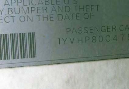 VIN 1YVHP80C475M47056