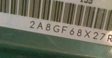 VIN 2A8GF68X27R218273