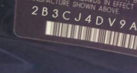 VIN 2B3CJ4DV9AH110115